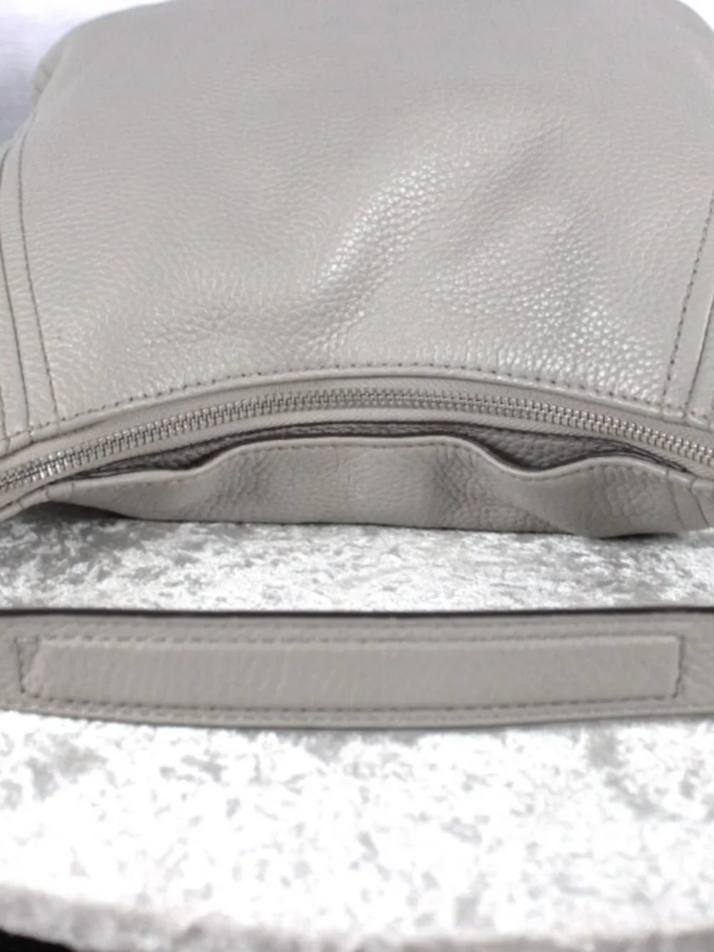 Michael Kors Fulton Large Pearl Grey Leather Convertible Shoulder Hobo Bag